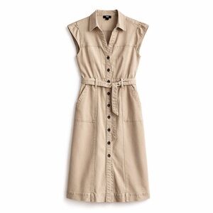 PAIGE Jaxsyn Midi Dress Vintage Warm Sand Size 8